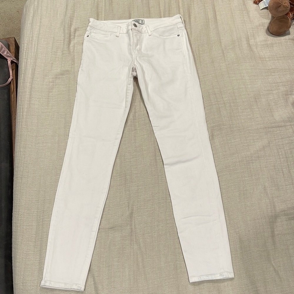 White low rise skinny jeans
